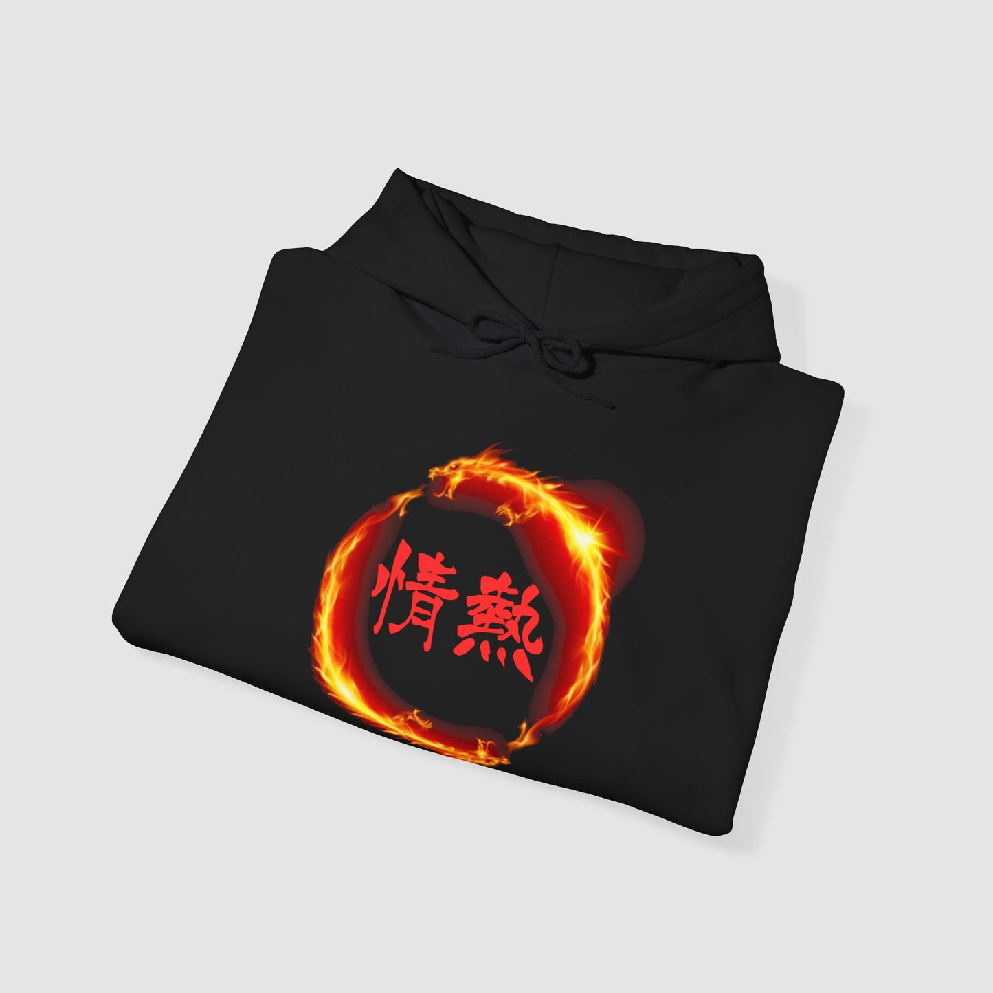 Fueled by "Passion" Hoodie - Dragon Flame Kanji Design