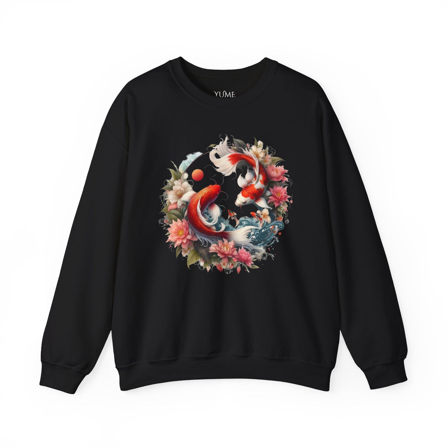 Elegant Koi Fish & Lotus Sweatshirt - Japanese Art Style