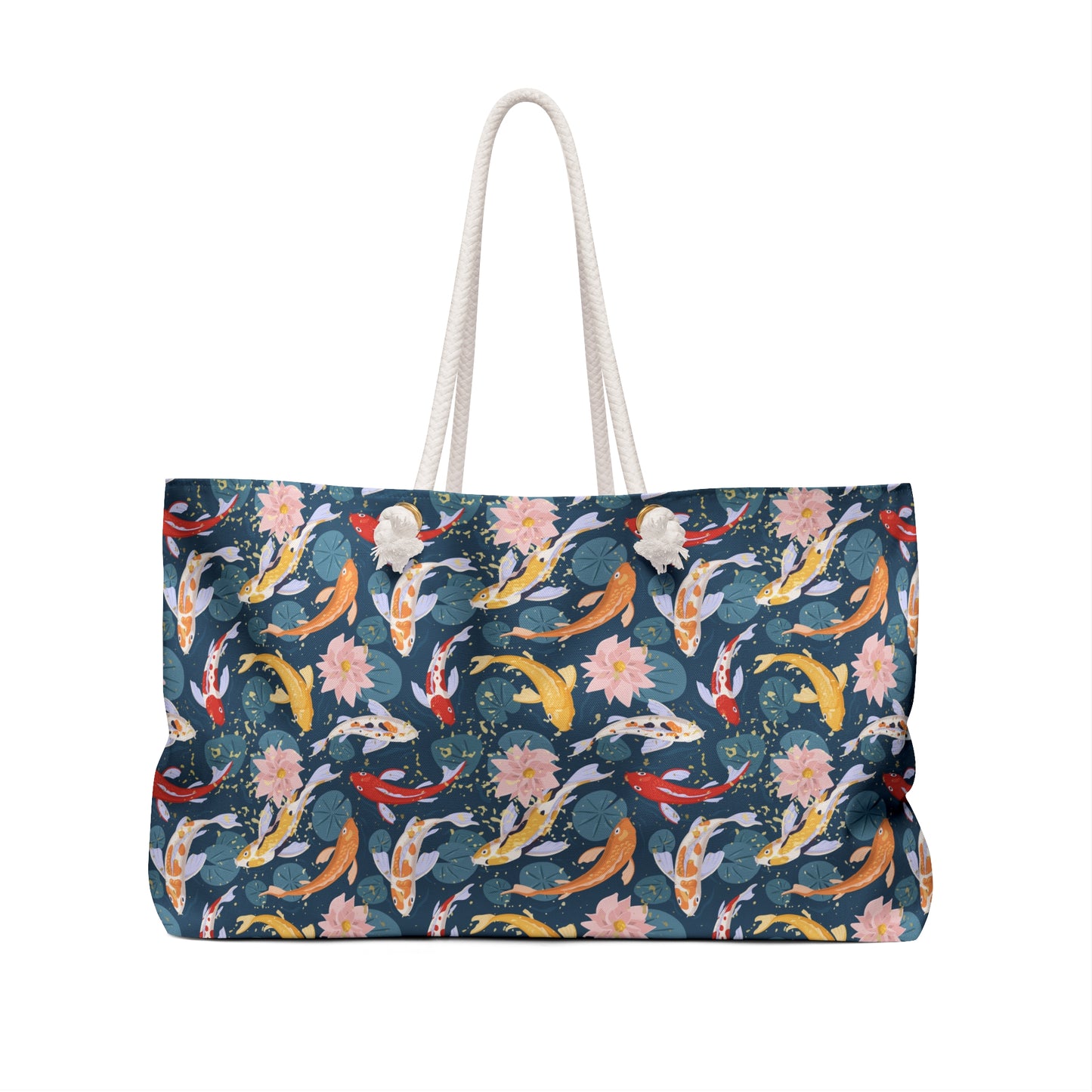 Japanese Koi Fish & Flower with gold flakes - Weekender Bag
