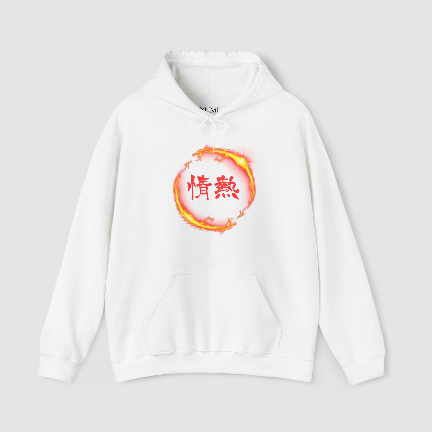 Fueled by "Passion" Hoodie - Dragon Flame Kanji Design
