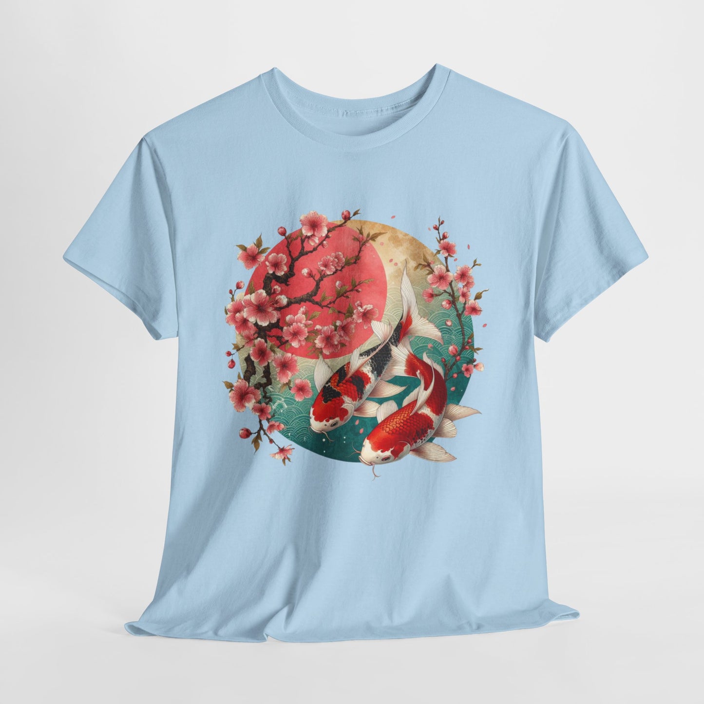 Elegant Koi and Cherry Blossom T-Shirt