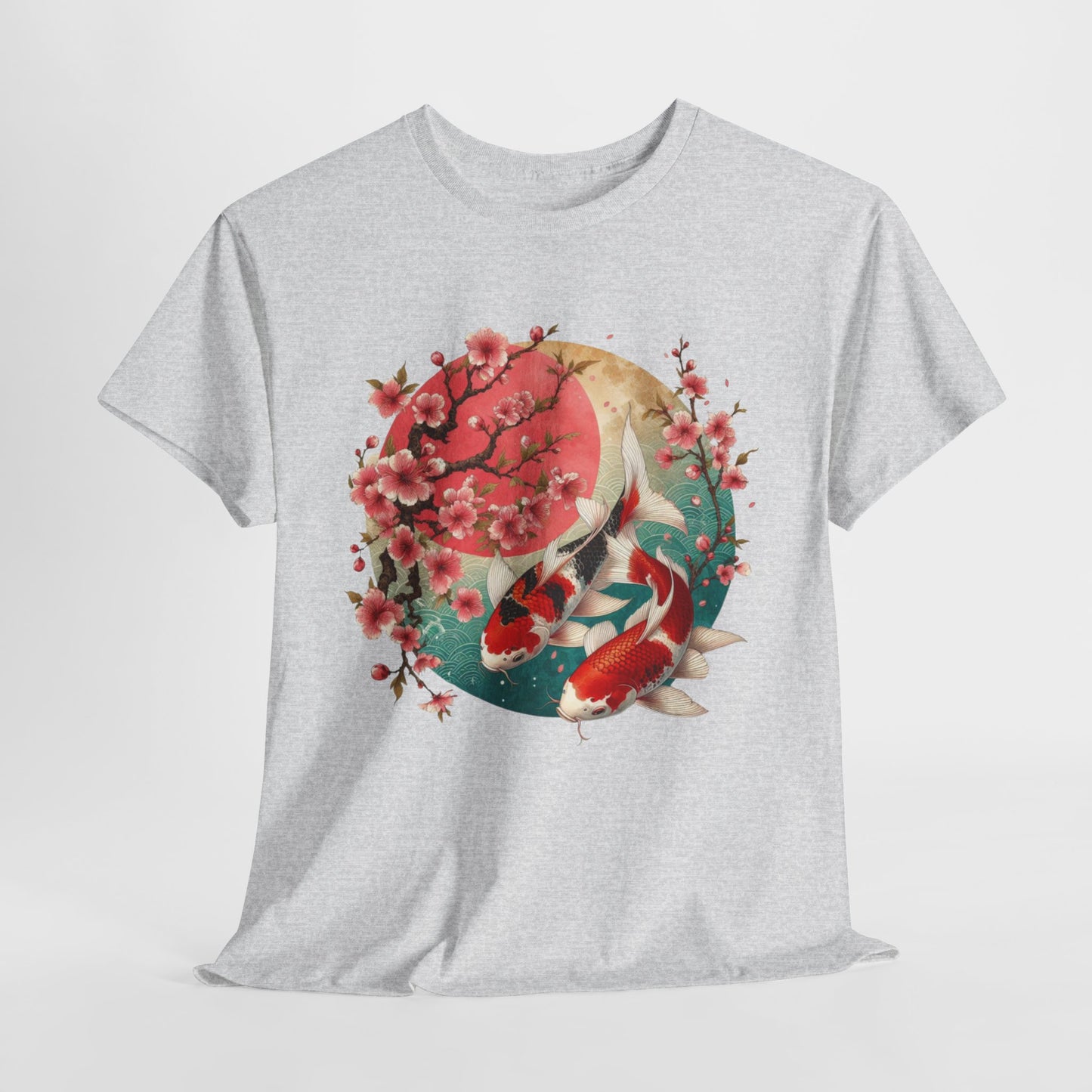 Elegant Koi and Cherry Blossom T-Shirt