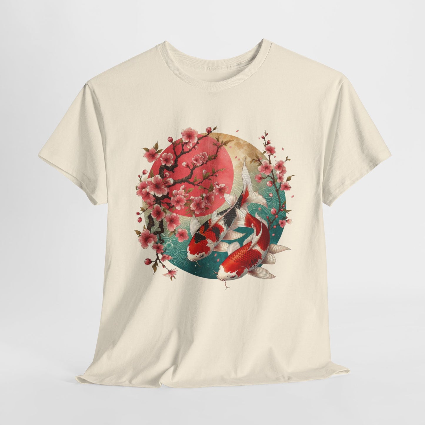 Elegant Koi and Cherry Blossom T-Shirt