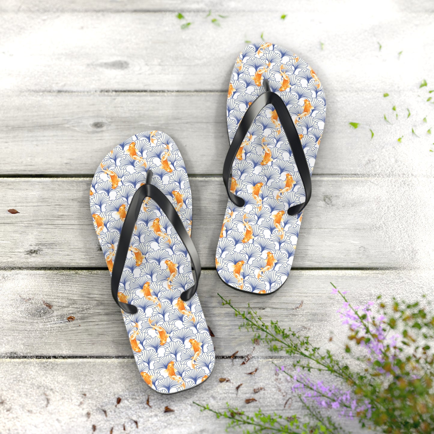 Japanese Orange Koi Fish - Flip Flops
