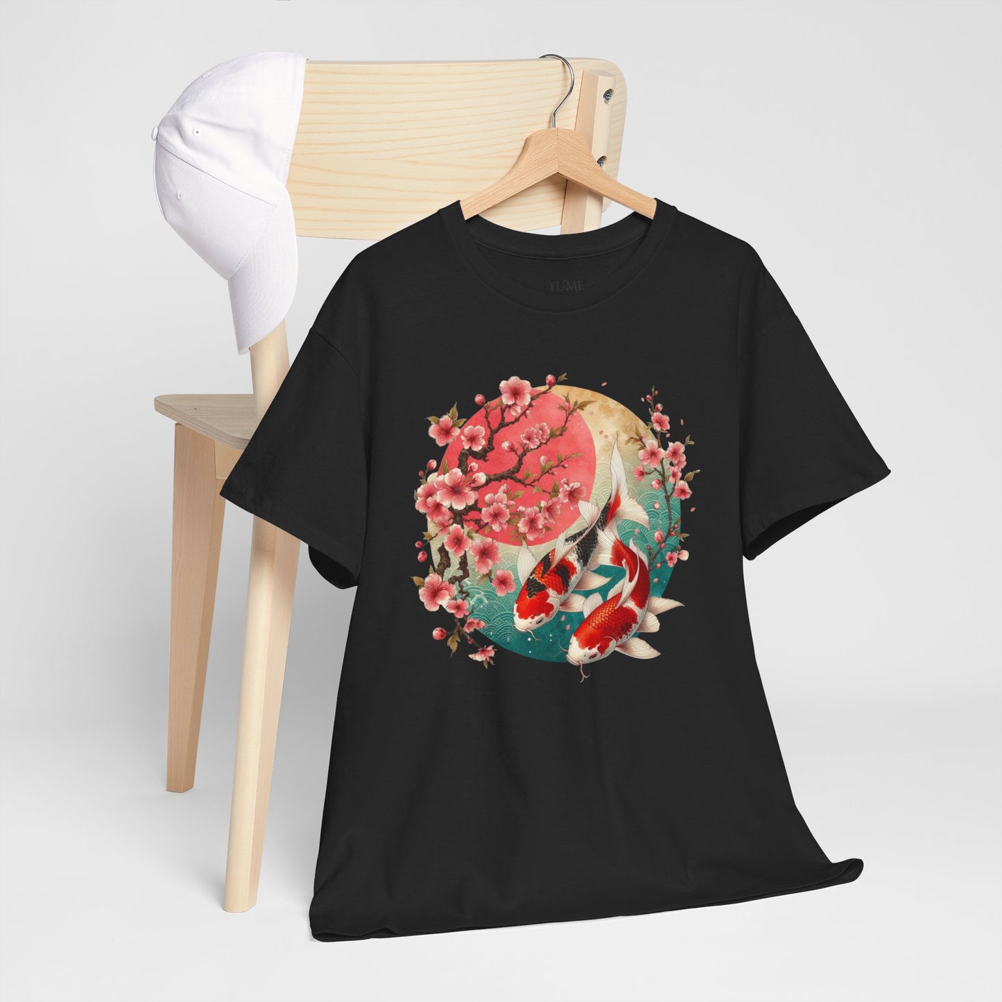 Elegant Koi and Cherry Blossom T-Shirt
