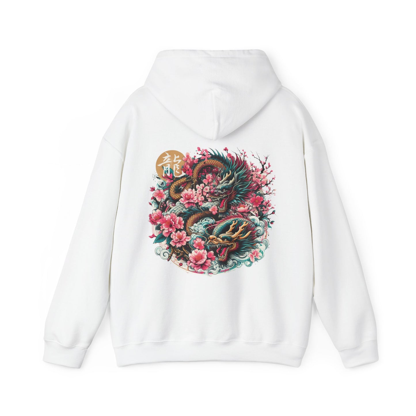 Dragon & Sakura Hoodie - Japanese Art-Inspired Bold Hoodie