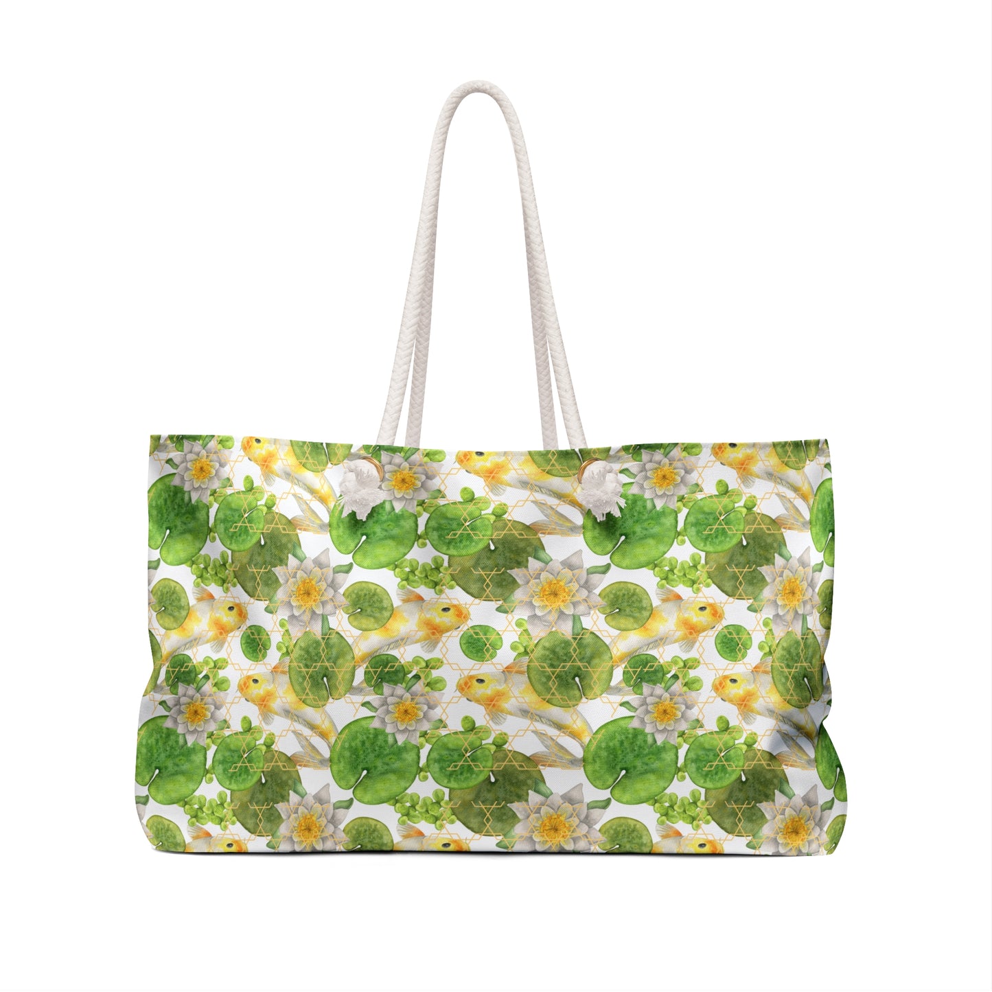 Japanese Koi Fish with Lotus Leaf- Weekender Bag
