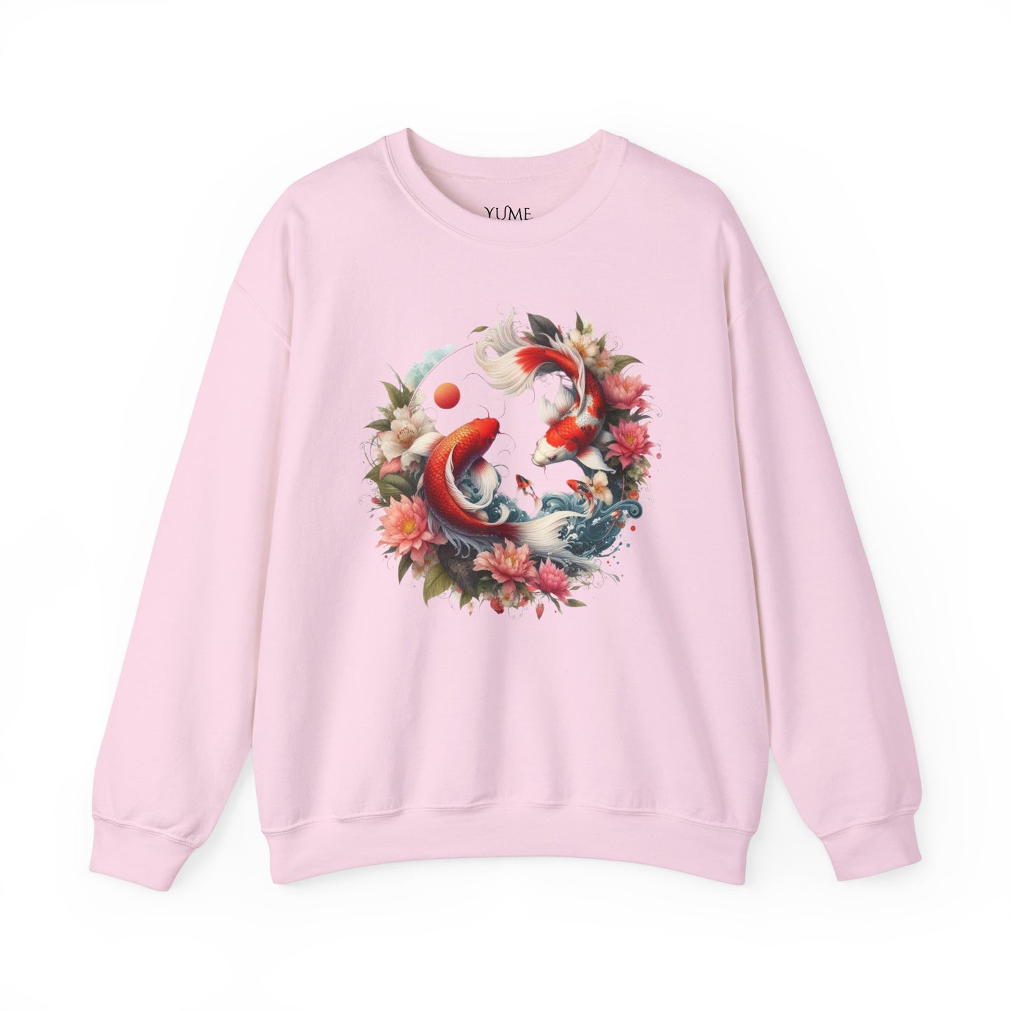 Elegant Koi Fish & Lotus Sweatshirt - Japanese Art Style