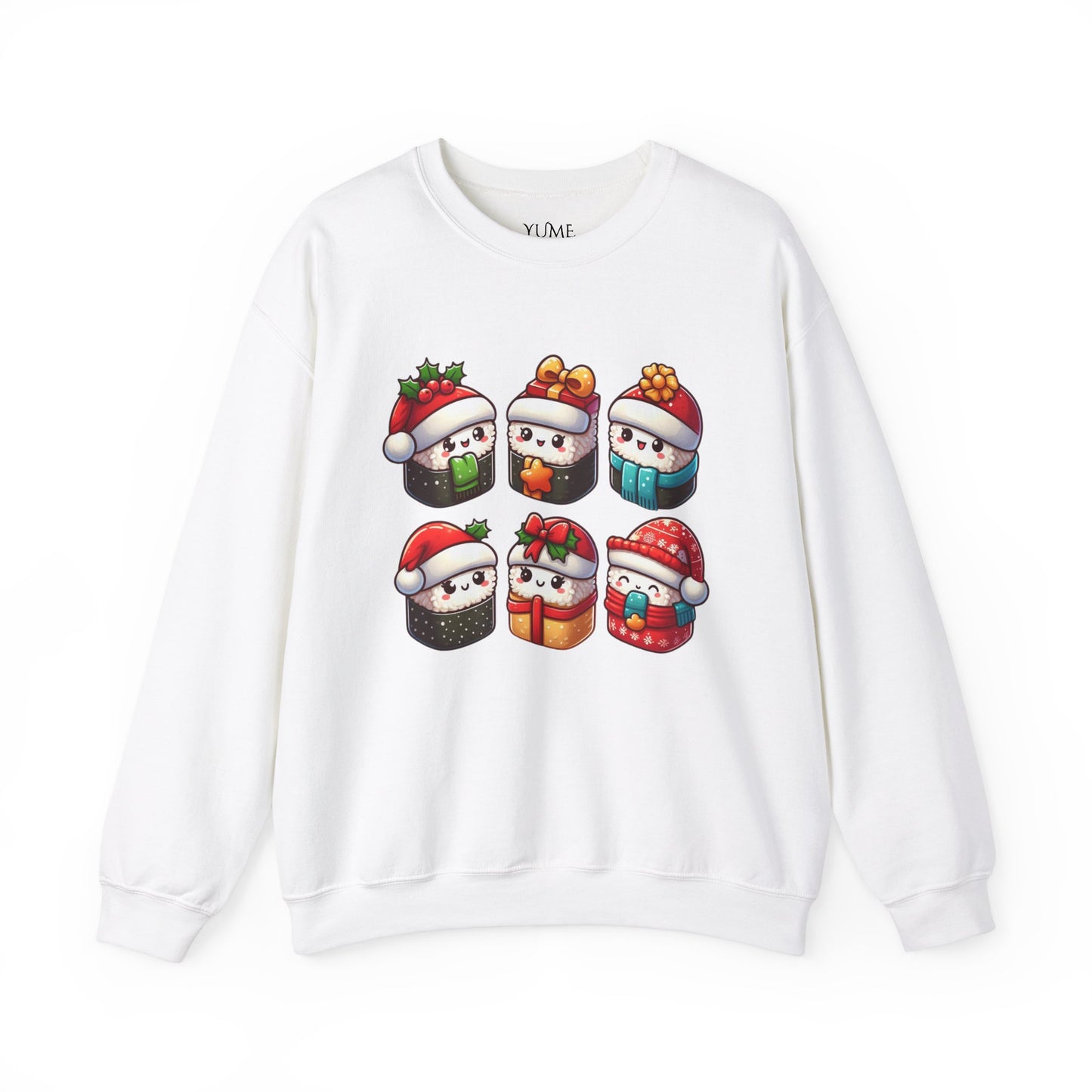 Festive Sushi Roll Santa Sweatshirt - Kawaii Christmas Sweater