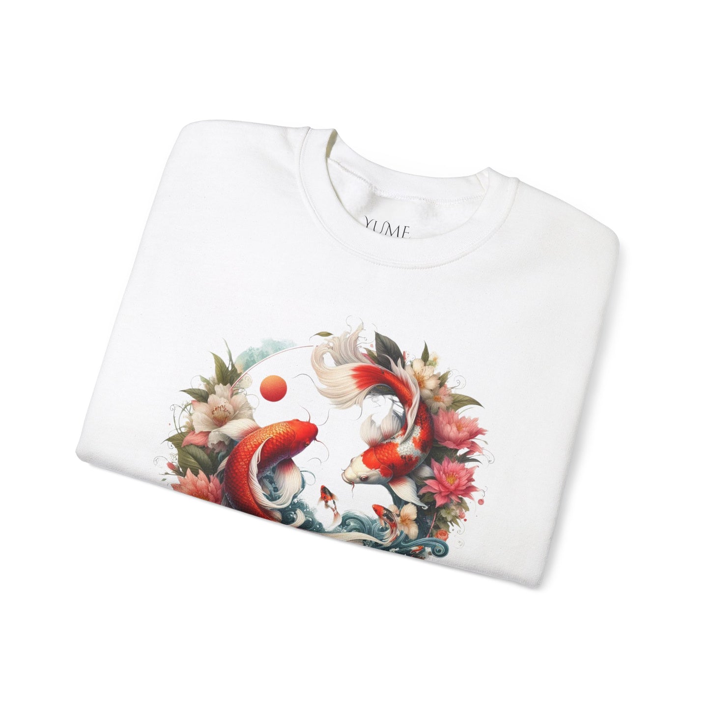 Elegant Koi Fish & Lotus Sweatshirt - Japanese Art Style