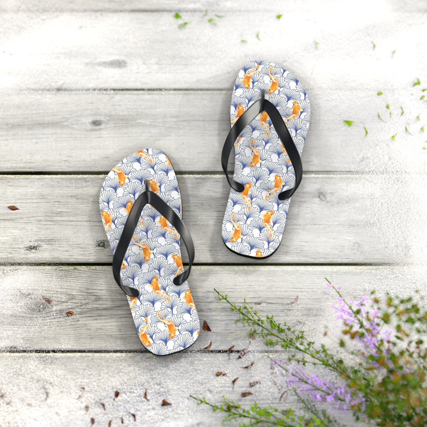 Japanese Orange Koi Fish - Flip Flops
