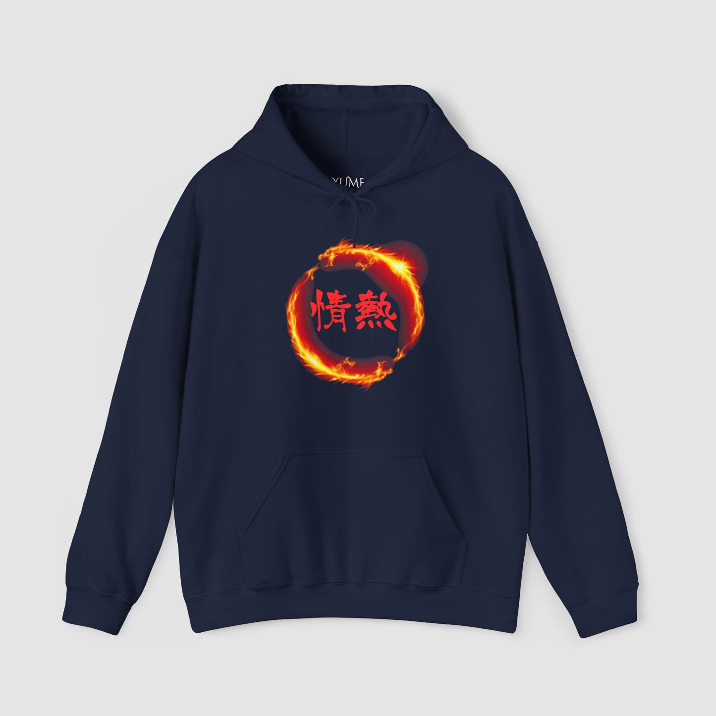 Fueled by "Passion" Hoodie - Dragon Flame Kanji Design