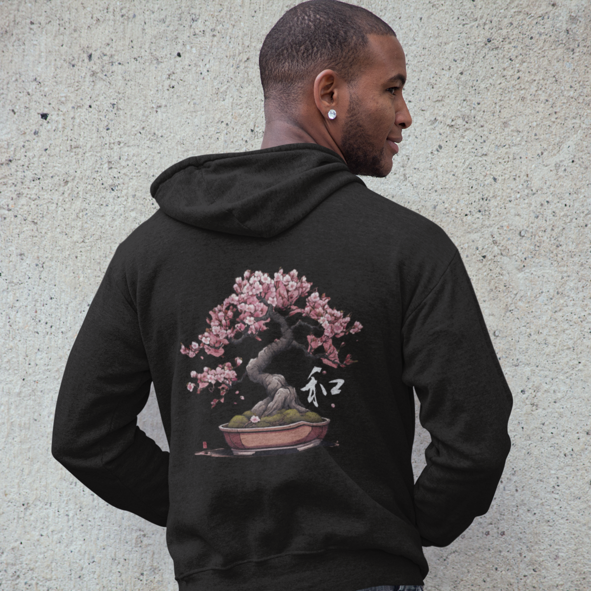 Sakura Bonsai Tree Hoodie - Japanese Art Hoodie with Cherry Blossom Design