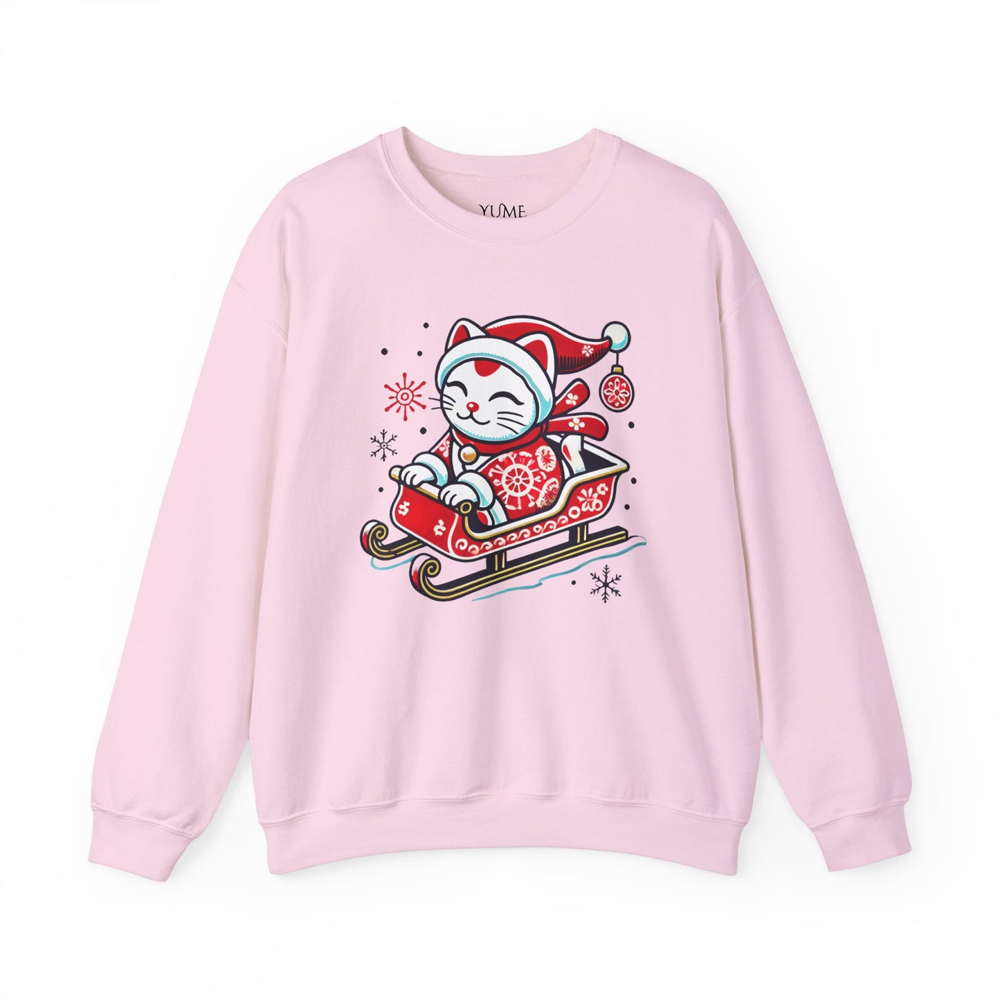 Maneki Neko Santa Sweatshirt - Festive Lucky Cat Holiday Sweater