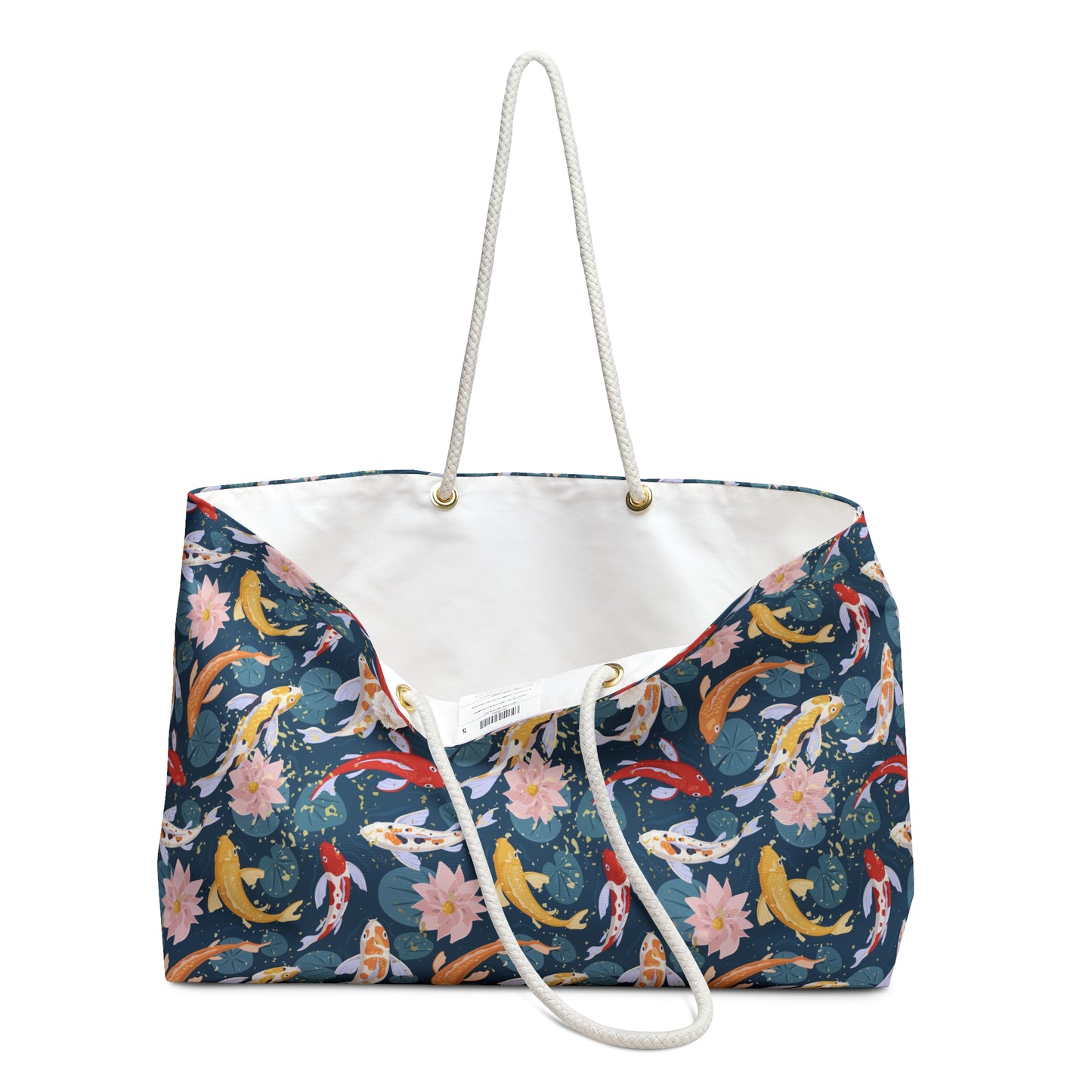 Japanese Koi Fish & Flower with gold flakes - Weekender Bag