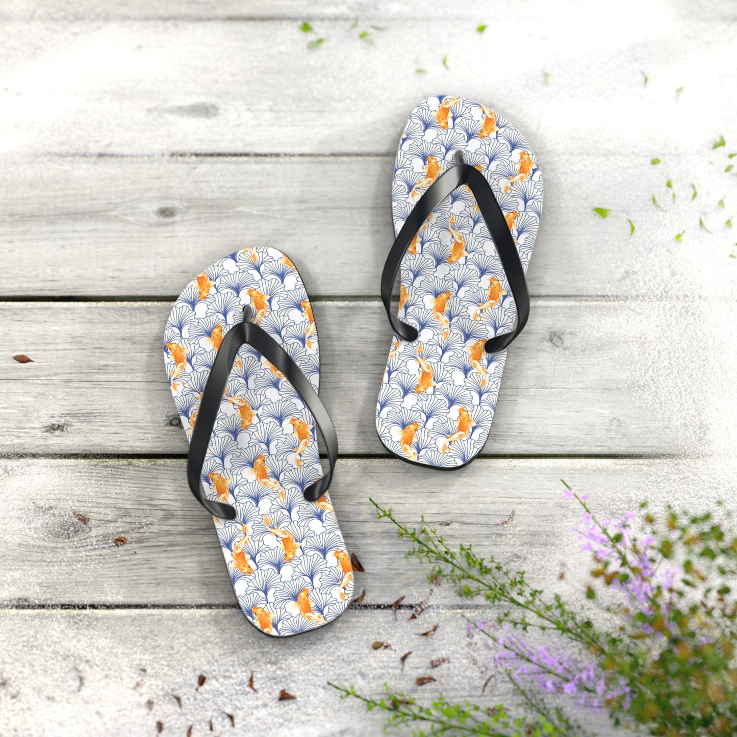 Japanese Orange Koi Fish - Flip Flops