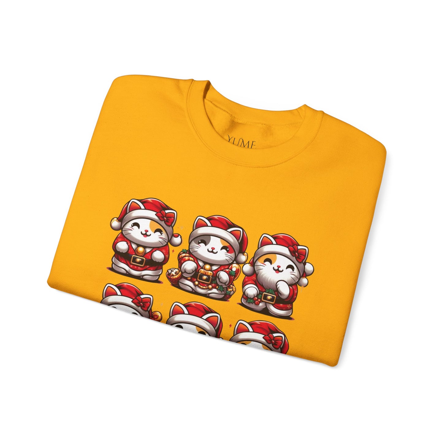 Maneki Neko Santa Squad Sweatshirt - Lucky Cat Holiday Charm