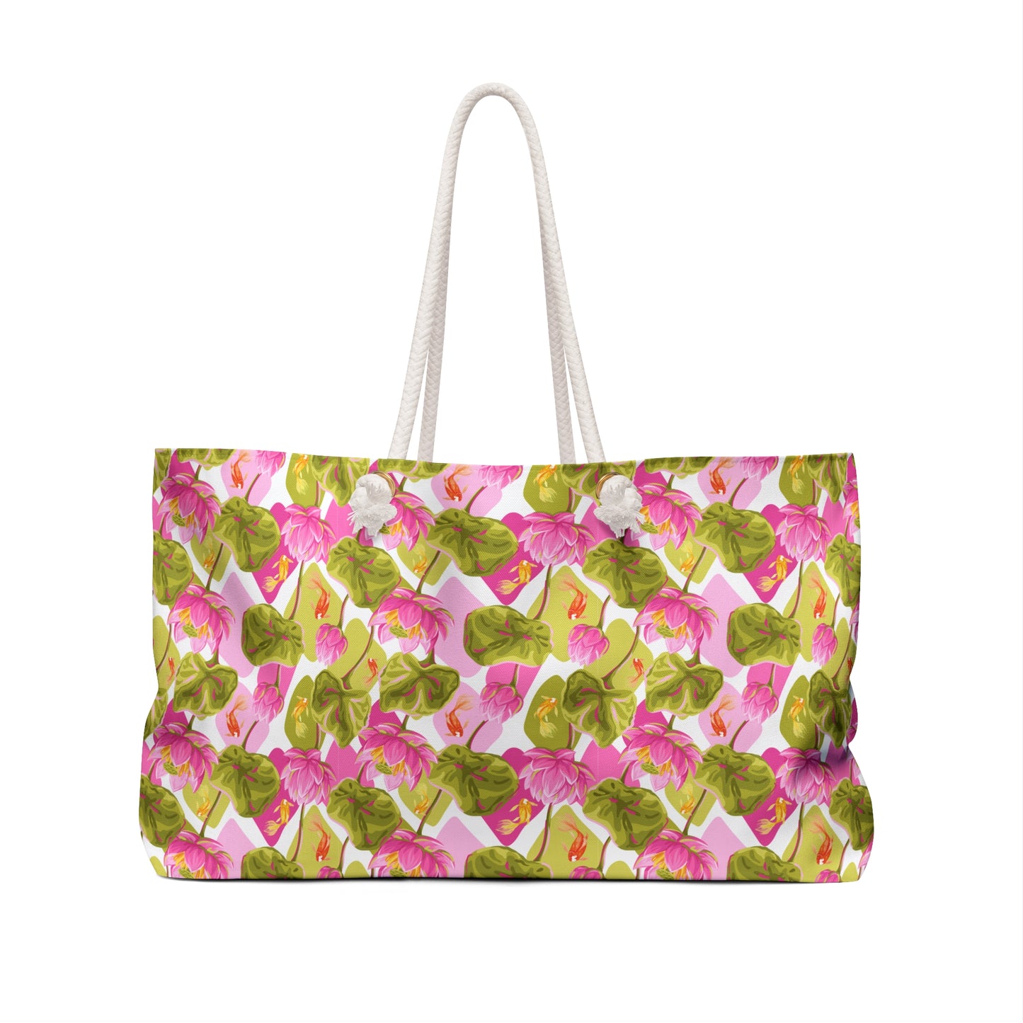 Japanese Koi Fish with Pink Lotus - Weekender Bag