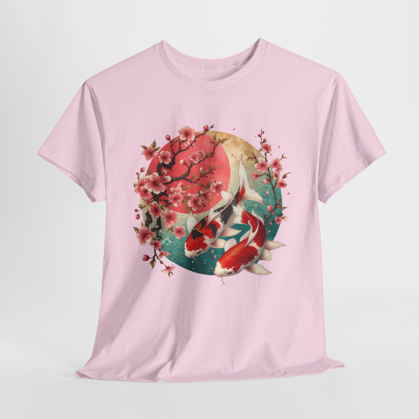 Elegant Koi and Cherry Blossom T-Shirt