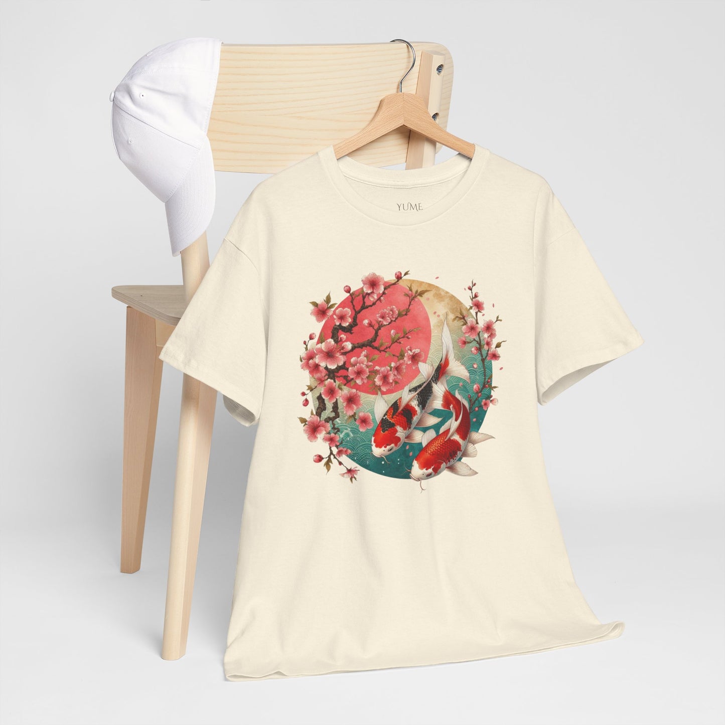 Elegant Koi and Cherry Blossom T-Shirt