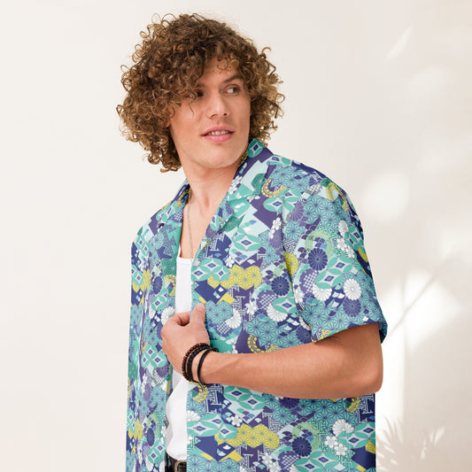 Wear the Beauty of Japan - Blue Unisex Button Shirt