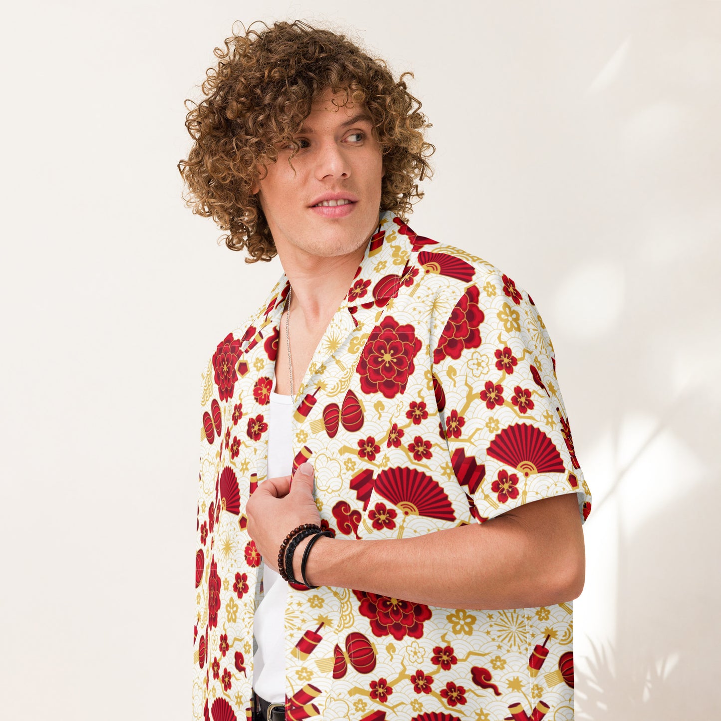 Wear the Beauty of Japan - Flower Fan Unisex Button Shirt