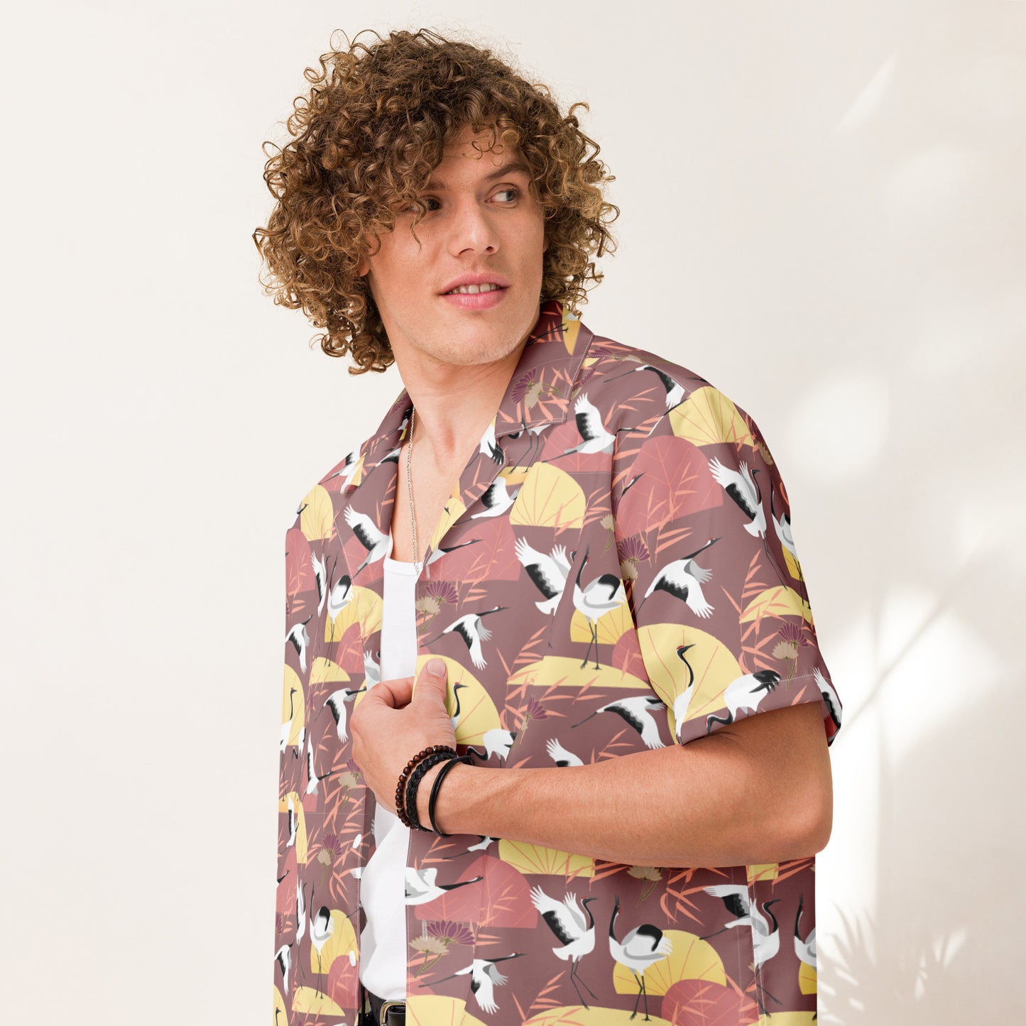 Wear the Beauty of Japan - Crane Unisex Button Shirt