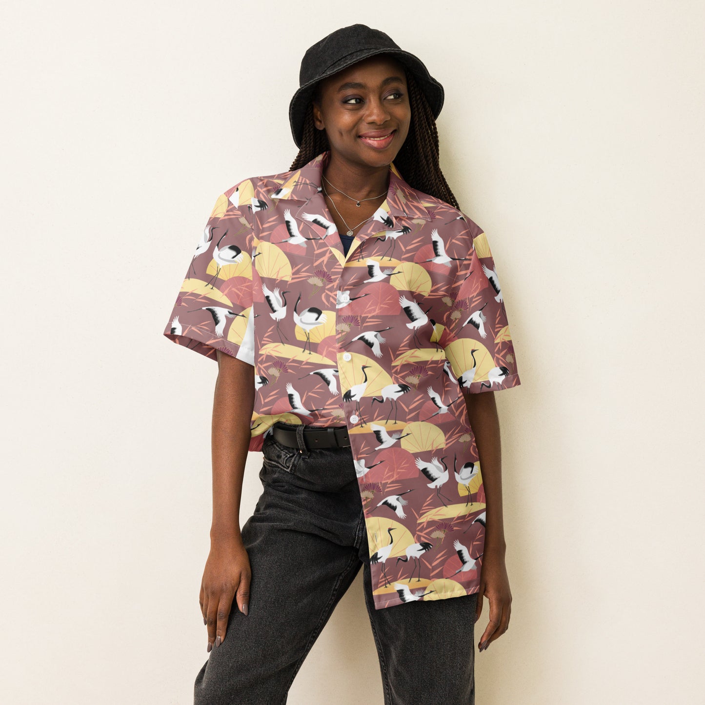 Wear the Beauty of Japan - Crane Unisex Button Shirt
