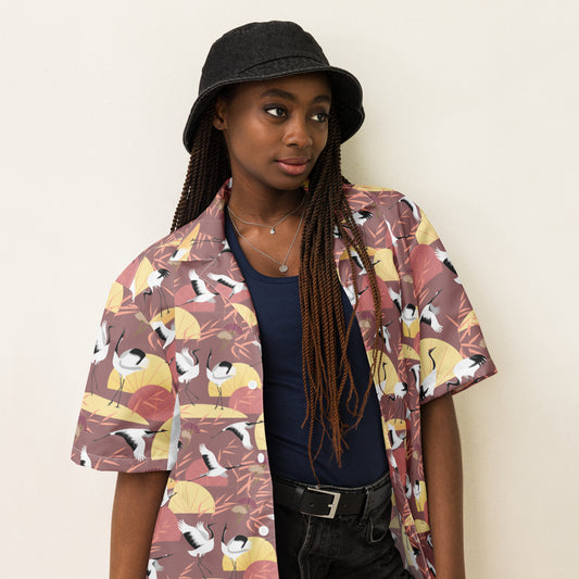 Wear the Beauty of Japan - Crane Unisex Button Shirt