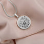 Origami Crane Necklace with Cherry Blossoms - Custom Engraving Available