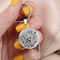 Origami Crane Necklace with Cherry Blossoms - Custom Engraving Available