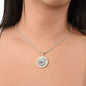 Origami Crane Necklace with Cherry Blossoms - Custom Engraving Available