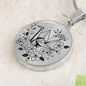 Origami Crane Necklace with Cherry Blossoms - Custom Engraving Available