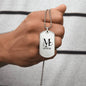 Dog Tag Initial Necklace with Custom Name in Japanese Katakana