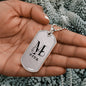 Dog Tag Initial Necklace with Custom Name in Japanese Katakana