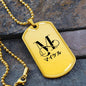Dog Tag Initial Necklace with Custom Name in Japanese Katakana