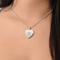 Kanji "Love" Heart Necklace - Custom Engraved Back, Japanese Pendant, Romantic Gift for Her, Love Symbol Jewelry