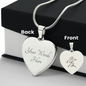 Kanji "Love" Heart Necklace - Custom Engraved Back, Japanese Pendant, Romantic Gift for Her, Love Symbol Jewelry