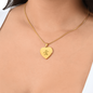 Kanji "Love" Heart Necklace - Custom Engraved Back, Japanese Pendant, Romantic Gift for Her, Love Symbol Jewelry