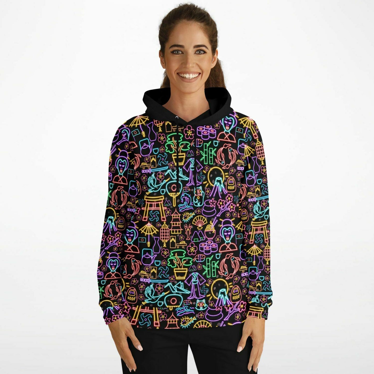 Neon Japan Hoodie Black