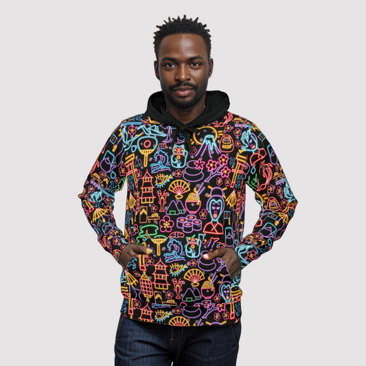 Neon Japan Hoodie Black
