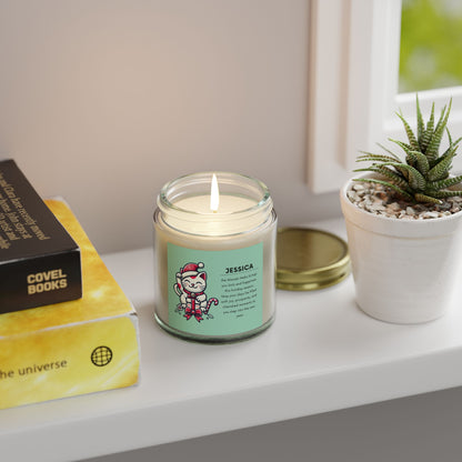 Maneki Neko Holiday Candle - Customizable Name for Good Luck