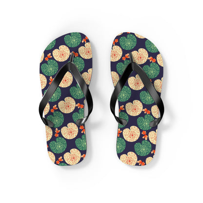 Japanese Goldfish with Lotus Leaf - Flip Flops