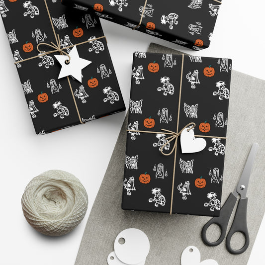 Japanese Monsters - Halloween Gift Wrap Papers