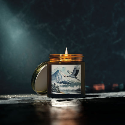 Mt. Fuji Crane Candle - Hand-Poured Scented Candle