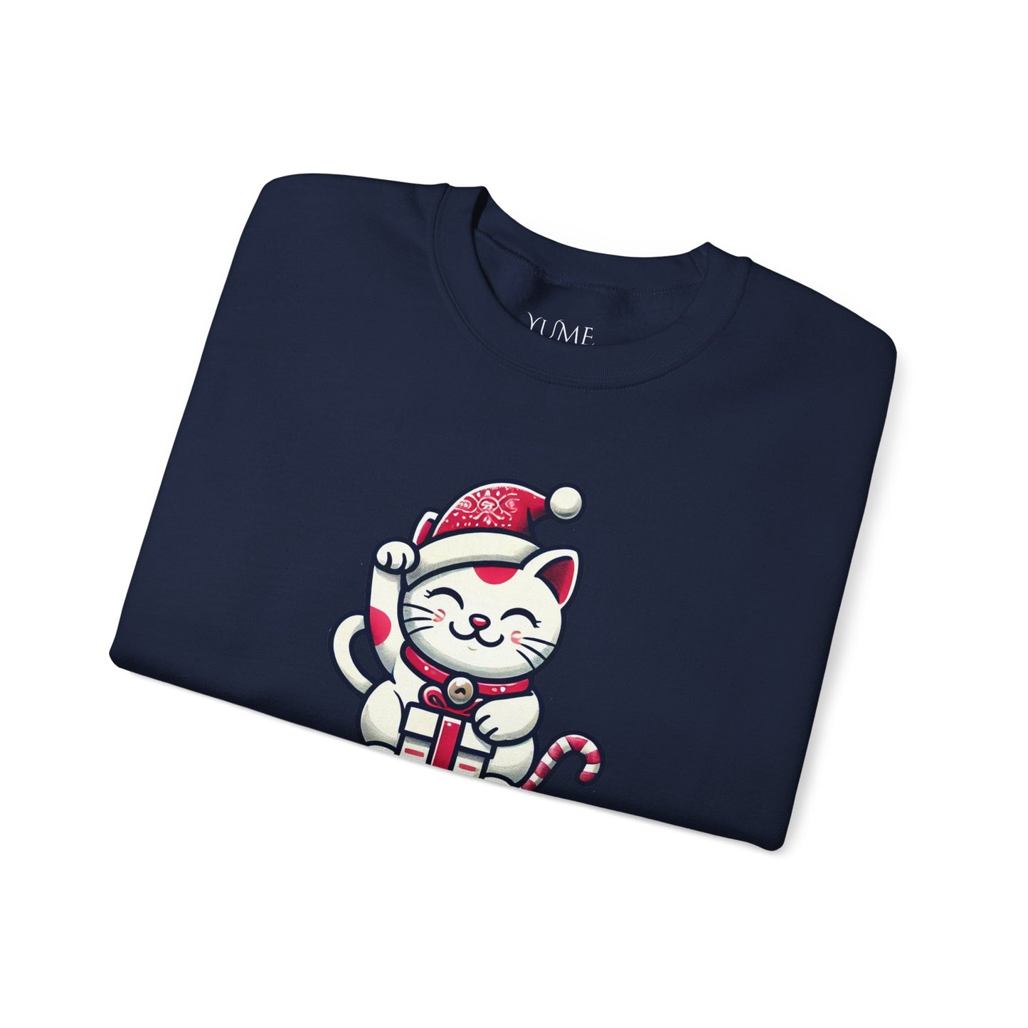 Santa Maneki Neko Sweatshirt - Lucky Cat Christmas Apparel