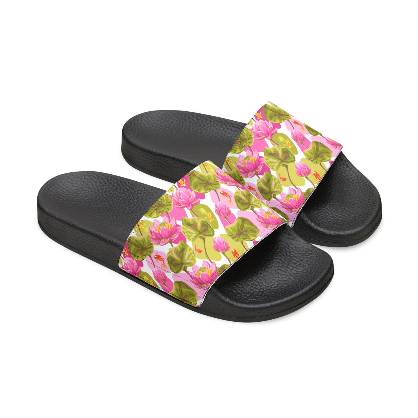 Japanese Koi Fish with Pink Lotus - Women's Sandals