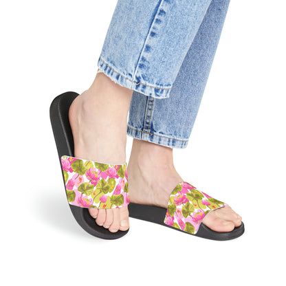 Japanese Koi Fish with Pink Lotus - Women's Sandals