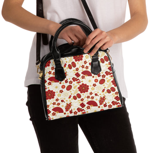 Carry the Beauty of Japan - Flower Fan Shoulder Handbag