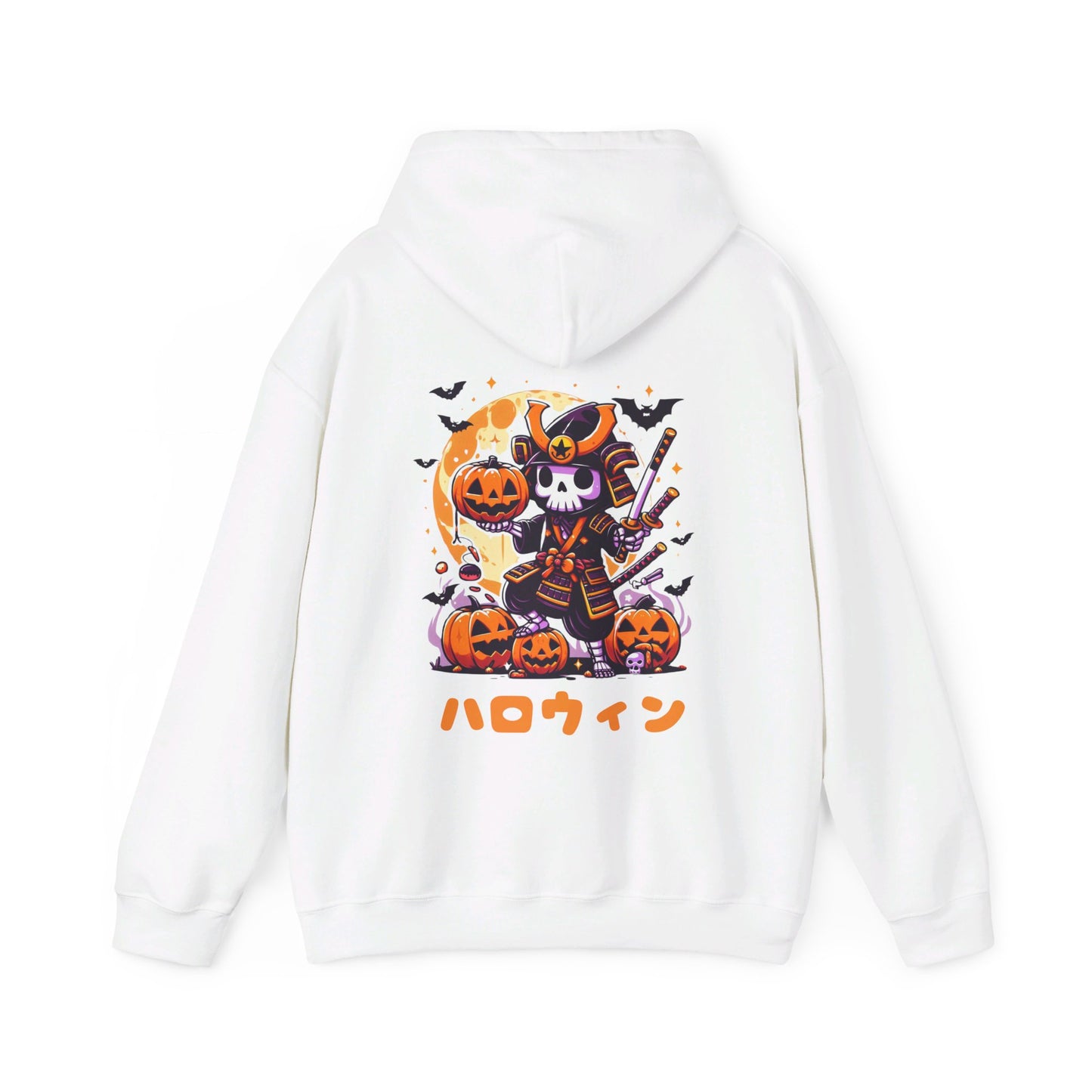 Kawaii Samurai Halloween Hoodie - Anime Skeleton Warrior